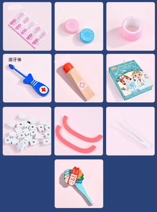 Trusa doctor jucarie de rol din lemn MSN