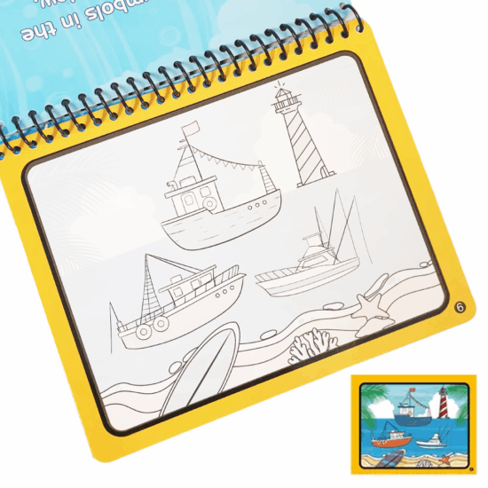 Carte de colorat Nave Marker cu apa reutilizabila