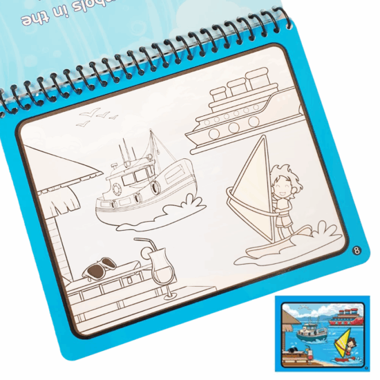 Carte de colorat Nave Marker cu apa reutilizabila