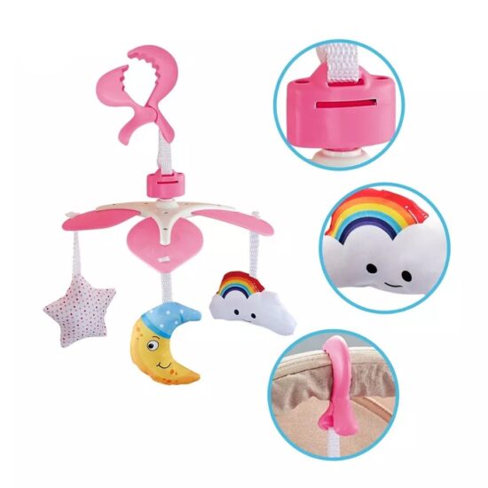 Carusel Mobil pentru Patut Carucior cu Animalute moi