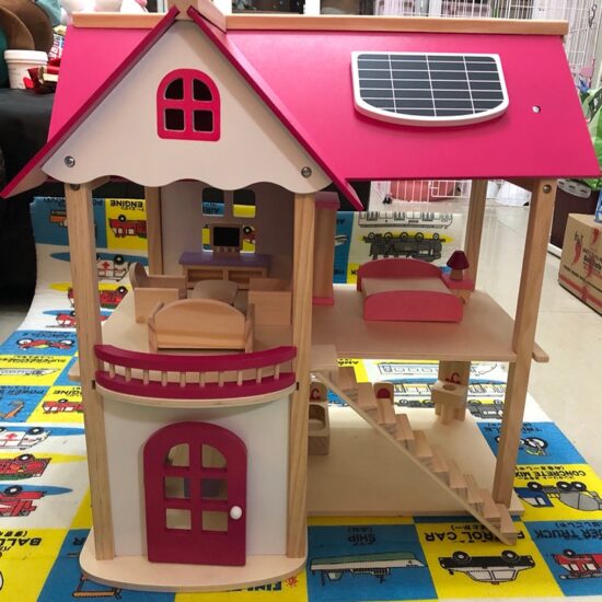 Casuta pentru papusi Mobilier cu accesorii lemn Roz