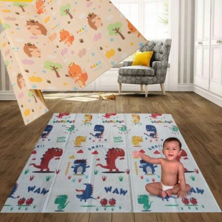 Covor Joaca copii Pliabil Dinozaur cu 2 fete 180x200cm