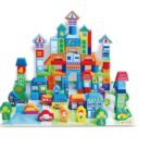 Cuburi constructie lemn Oraselul 100 piese Beilaluna