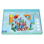 Cuburi constructie lemn Oraselul 100 piese Beilaluna