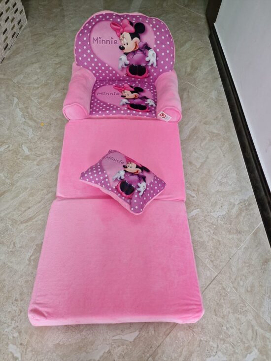 Fotoliu extensibil plus Roz Minnie Mouse cu perna