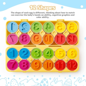 Joc Montessori Puzzle cu Cifre sub forma de oua 12pc
