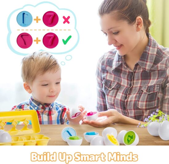 Joc Montessori Puzzle cu Cifre sub forma de oua 12pc