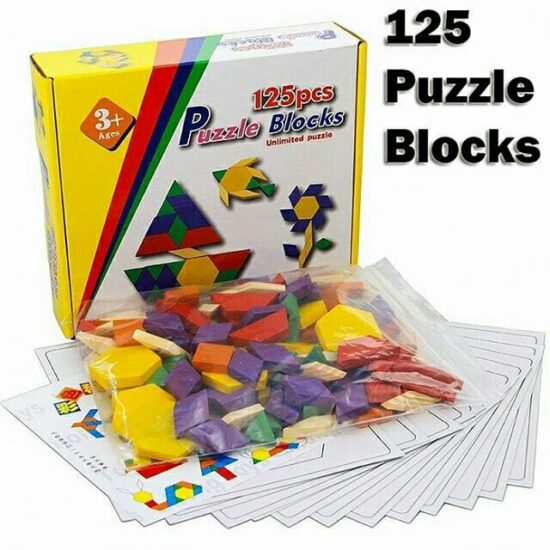 Joc Tangram lemn Jocul chinezesc Forme cu 125 piese