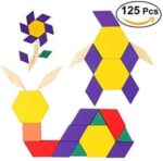 Joc Tangram lemn Jocul chinezesc Forme cu 125 piese
