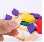 Joc Tangram lemn Jocul chinezesc Forme cu 125 piese
