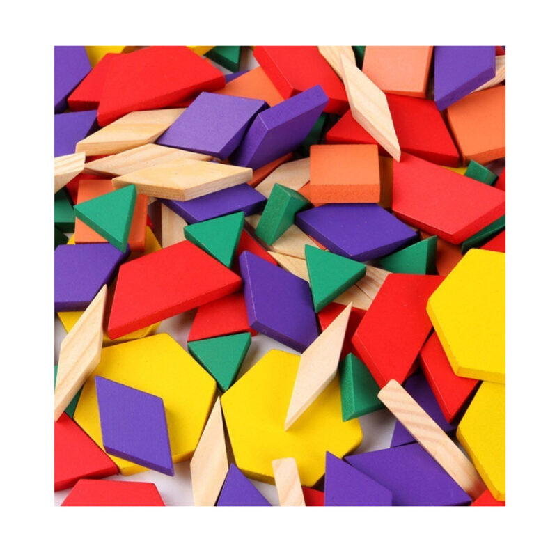 Joc Tangram lemn Jocul chinezesc Forme cu 125 piese