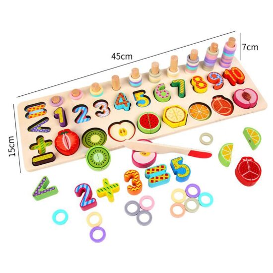 Joc logaritmic lemn Sortator Puzzle Operatii matematice