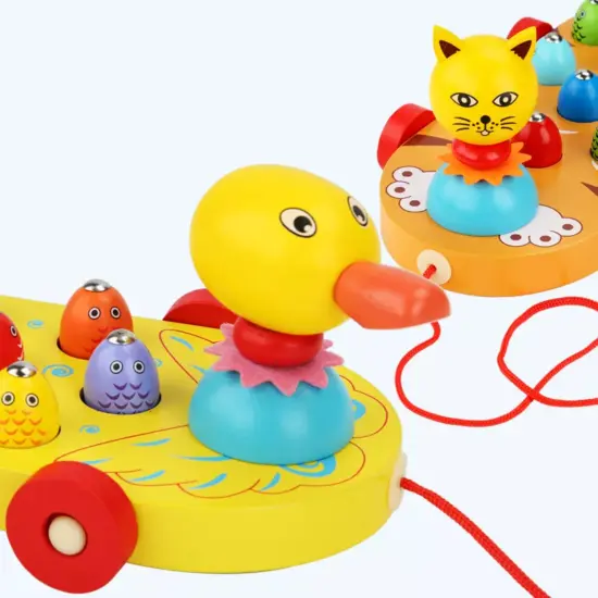 Jucarie 2in1 Pescuit magnetic Jucarie de tras Animale