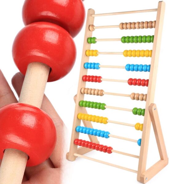 Jucarie educativa Abac din lemn Numaratoare Jumbo