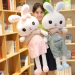 Papusa Iepuras din plus Rochita sau salopeta 130 cm