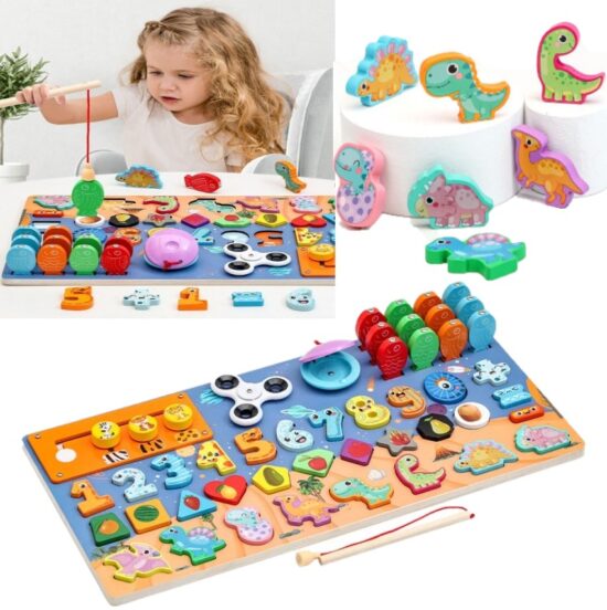 Placa Montessori Joc logaritmic Puzzle dinozauri Forme Placa Montessori Joc logaritmic Puzzle dinozauri Forme