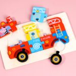 Puzzle 3D Educativ Vehicule de transport din lemn