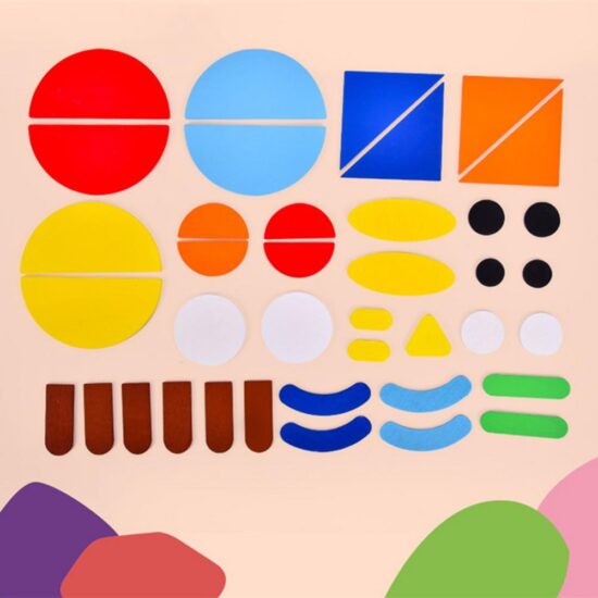 Puzzle lemn Montessori Tangram cu forme geometrice