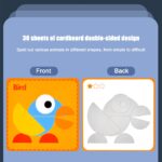 Puzzle lemn Montessori Tangram cu forme geometrice