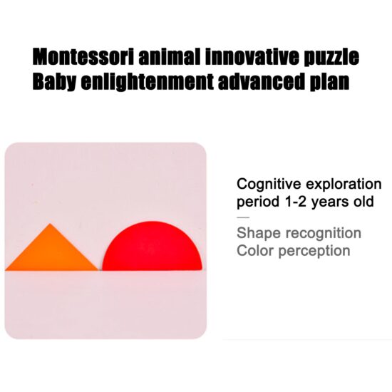 Puzzle lemn Montessori Tangram cu forme geometrice