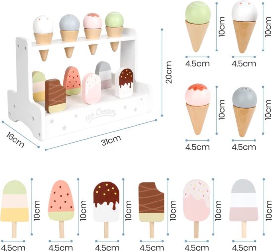 Standul de inghetata Accesorii din lemn Nunukids