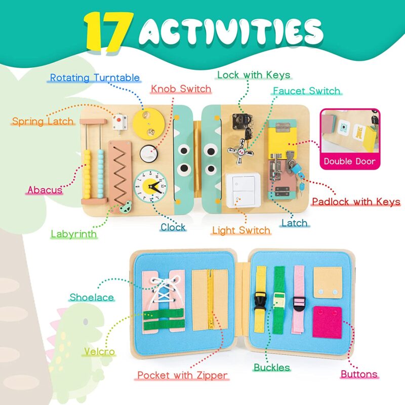 Tabla pliabila Montessori Jucarie senzoriala Busy Board