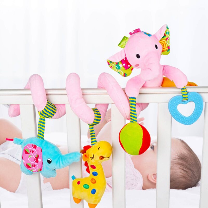 Zornaitoare de agatat Elefantul spirala cu jucarii plus