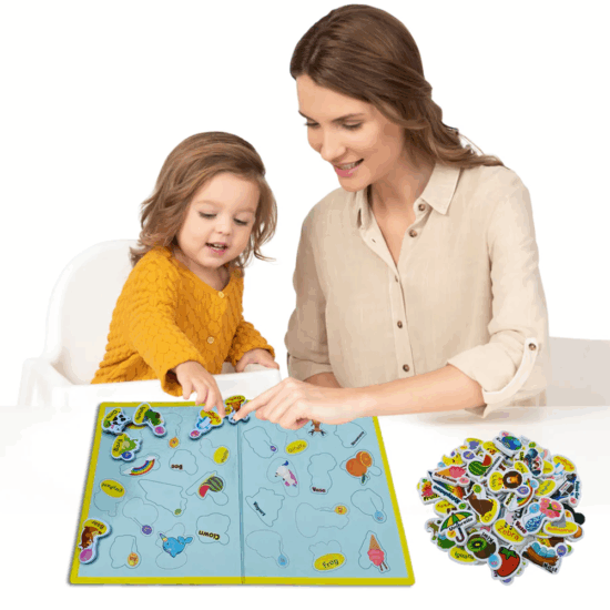 Carte magnetica educativa Litere Cifre Tangram 210 pc