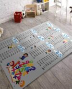 Covor educativ rosu carpeta antiderapanta pentru copii