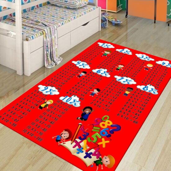 Covor educativ rosu carpeta antiderapanta pentru copii