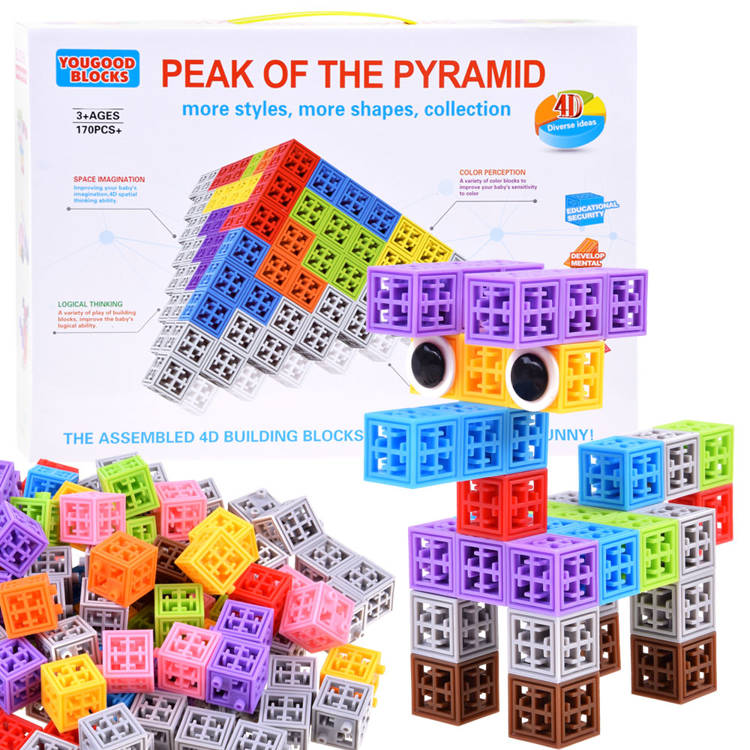 Cuburi constructie STEM Joc creativ Piramida 4D