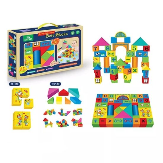 Cuburi constructie educative din spuma EVA 47 piese