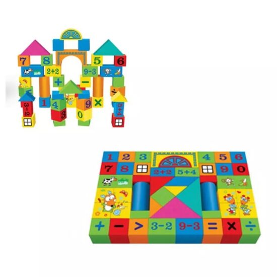 Cuburi constructie educative din spuma EVA 47 piese