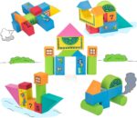 Cuburi constructie educative din spuma EVA 47 piese