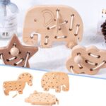 Joc de Snuruit Animale Jucarie Montessori lemn Natur