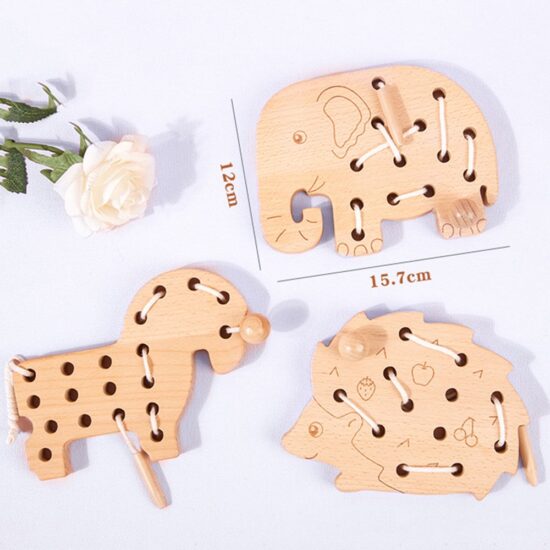 Joc de Snuruit Animale Jucarie Montessori lemn Natur