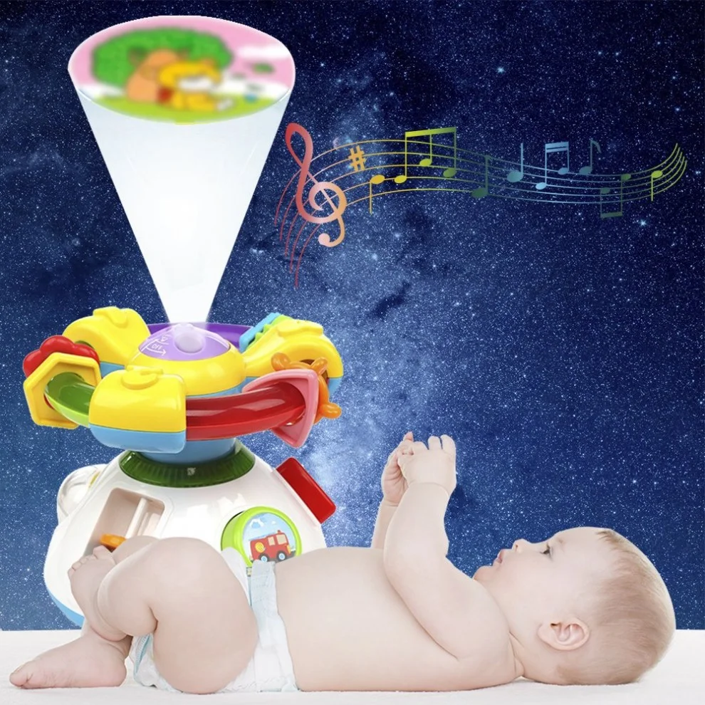 Jucarie interactiva Volan si Proiector muzical bebelusi