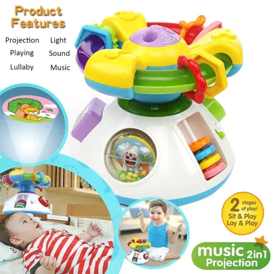 Jucarie interactiva Volan si Proiector muzical bebelusi