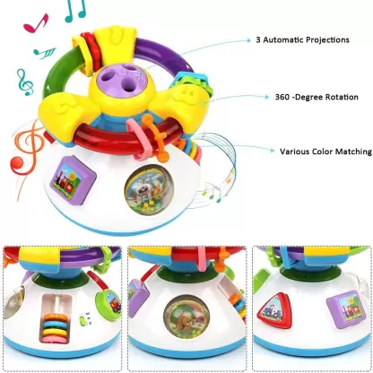 Jucarie interactiva Volan si Proiector muzical bebelusi