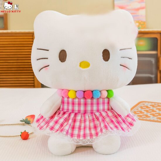 Jucarie plus Hello Kitty Pisicuta cu Rochita-margele 30-40cm