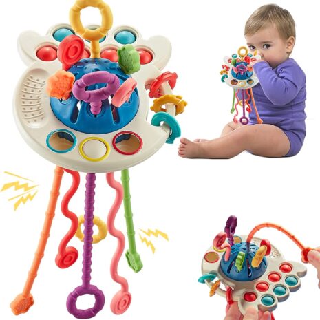 Jucarii senzoriale bebe Joc Montessori activitati cu snur