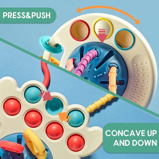 Jucarii senzoriale bebe Joc Montessori activitati cu snur