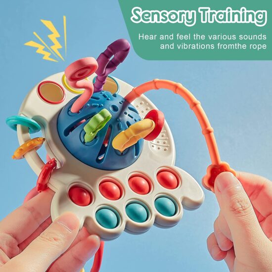 Jucarii senzoriale bebe Joc Montessori activitati cu snur