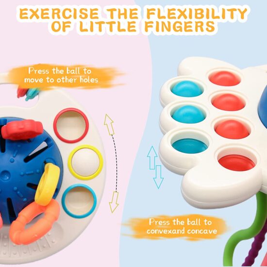 Jucarii senzoriale bebe Joc Montessori activitati cu snur