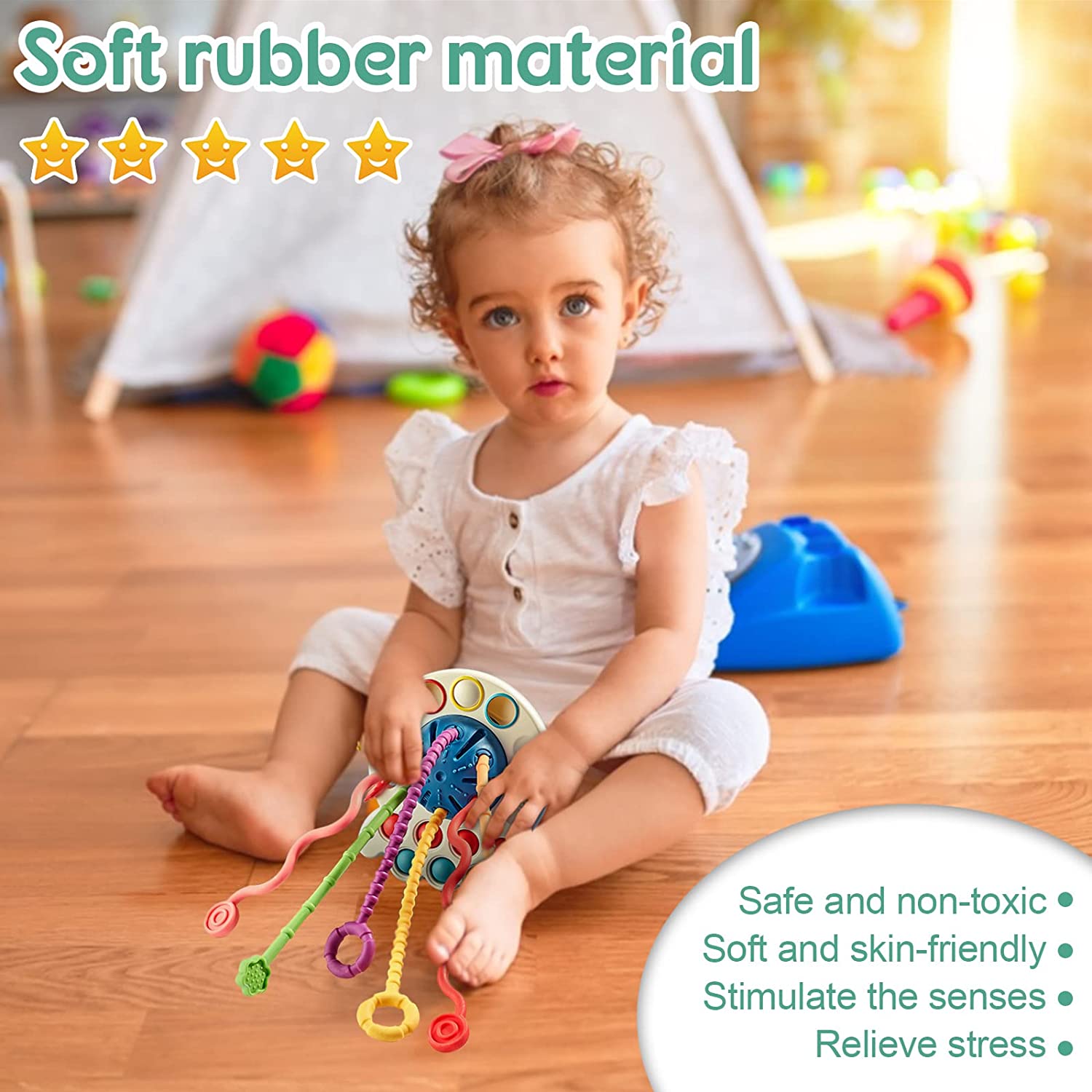 Jucarii senzoriale bebe Joc Montessori activitati cu snur