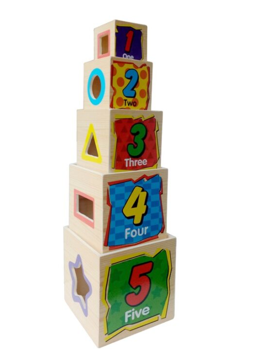 Piramida educativa din 5 cuburi Dimensiuni succesive