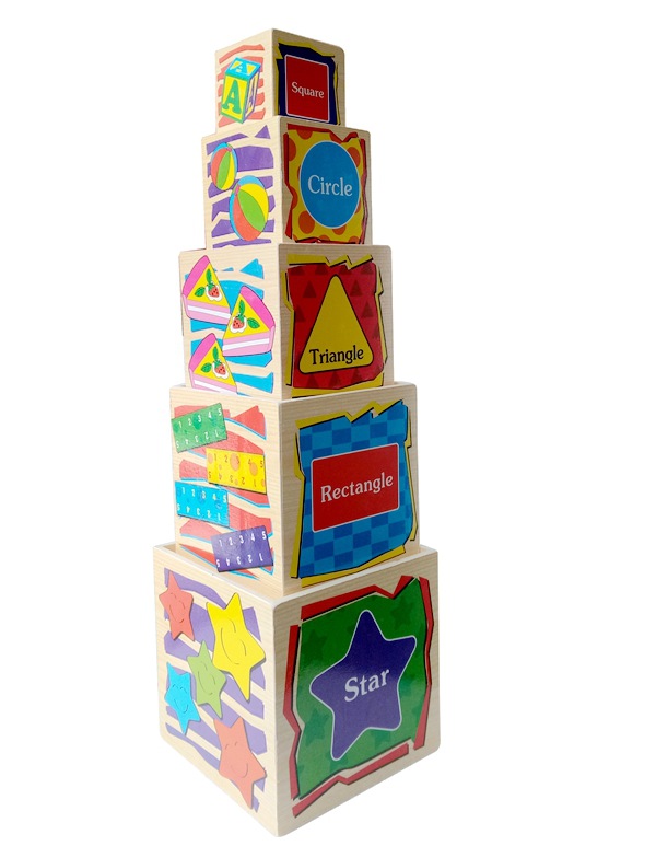 Piramida educativa din 5 cuburi Dimensiuni succesive