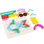 Puzzle Geoboard Constructii Montessori Numere lemn