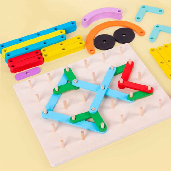 Puzzle Geoboard Constructii Montessori Numere lemn