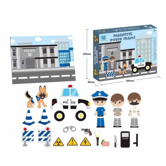 Puzzle magnetic Sectia de politie Joc educativ Carte
